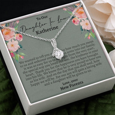 Personalized Daughter In Law (New Parents) Alluring Beauty Necklace - Love You This Much